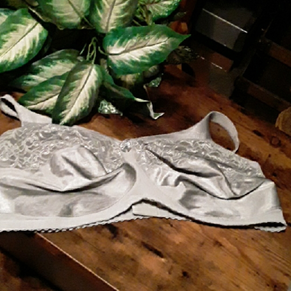 Gorgeous  Glamorise NWOT 56G Grey Sexy Lace Unpadded Wirefree Beautiful Bra